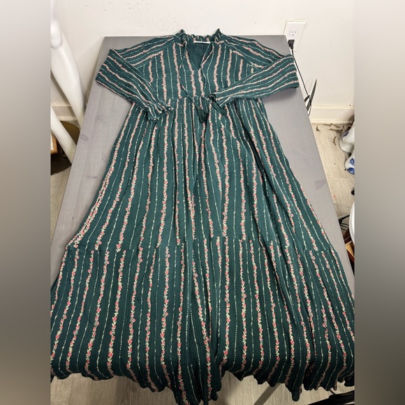 Roller Rabbit Garnet Mateaus Dark Green Stripe Cotton Dress - Picture 5 of 11